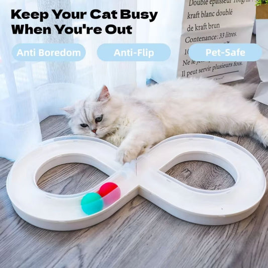 Interactive 8-Shape Cat Track Ball Toy