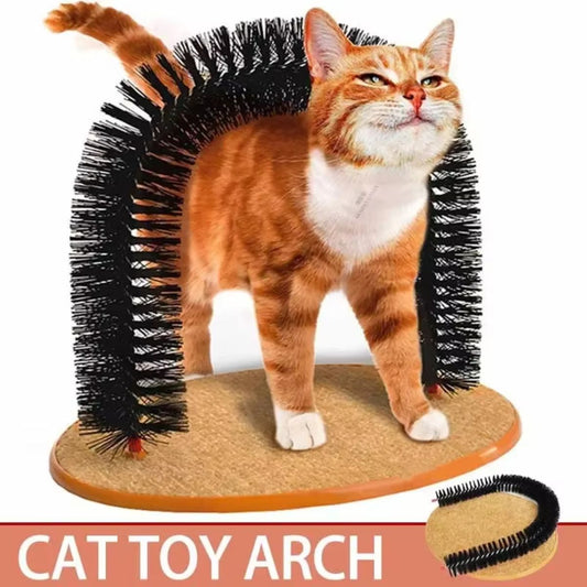 Self-Grooming Cat Arch with Scratching Pad