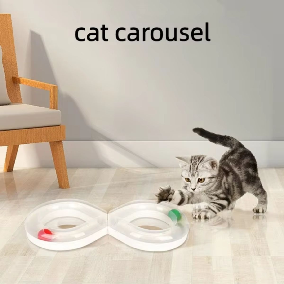 Interactive 8-Shape Cat Track Ball Toy