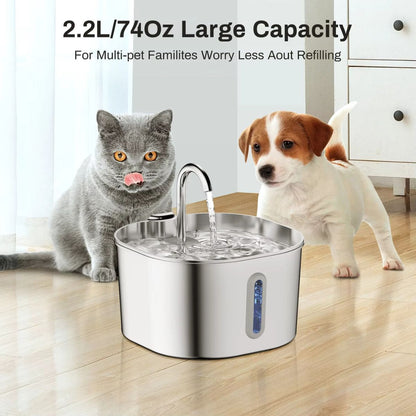 2.2L Stainless Steel Automatic Pet Fountain