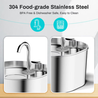2.2L Stainless Steel Automatic Pet Fountain