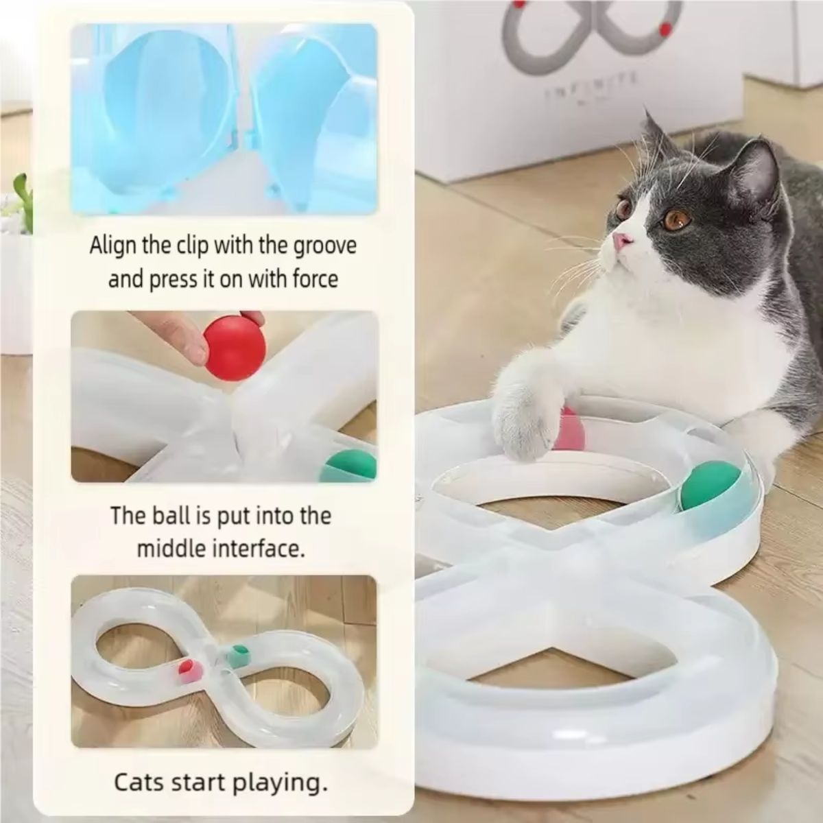 Interactive 8-Shape Cat Track Ball Toy